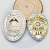 OEM Factory Prix Security Officer Badge Gold 3D Email Pin avec ensemble de cuir