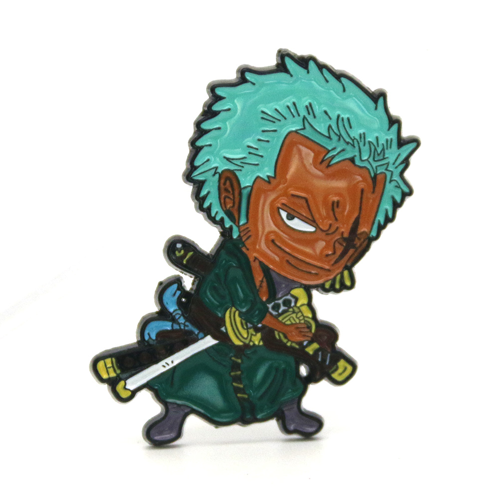 Vente de dessins de dessin japonais de vente chaude One Piece Luffy Zoro Anime Pin Brooch