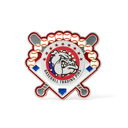 Badge de badge uniforme de baseball américain personnalisé Pin d'équipe de baseball en émail