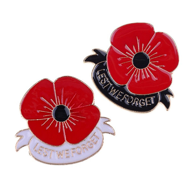 Badge d'épingle UK Poppy Soumel Poppy personnalisée