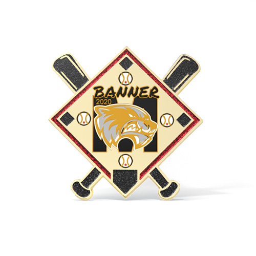 Badge de badge uniforme de baseball américain personnalisé Pin d'équipe de baseball en émail