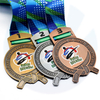 2023 Médaille de Chine Custom Gold Wrestling Sports Korea Metal Jiu Jitsu Judo Karate Taekwondo Médaille avec ruban
