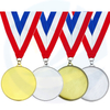 Médailles de sport personnalisées en gros attribue des médailles et trophées vierges en métal avec médaille de jeu de ballon de basket-ball de natation de football en ruban