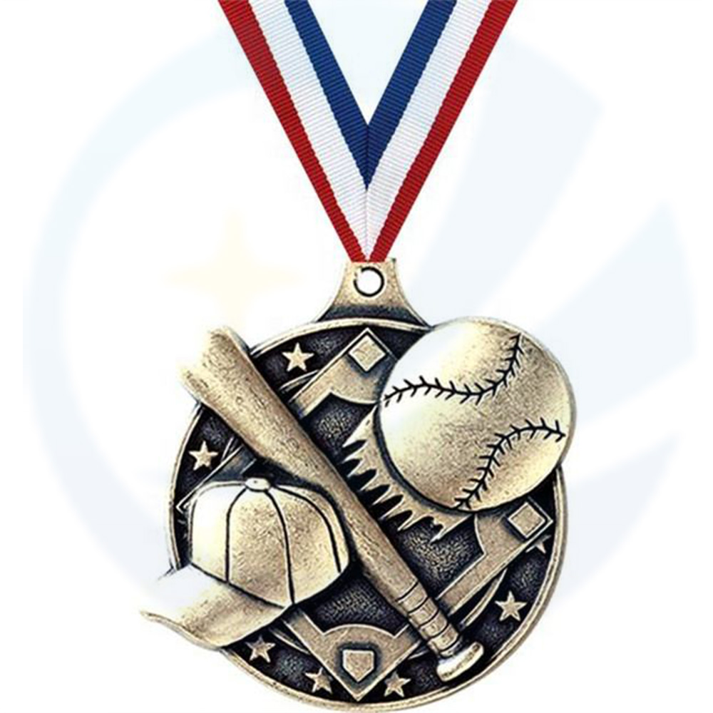 Médaille de baseball sur le logo métallique personnalisé
