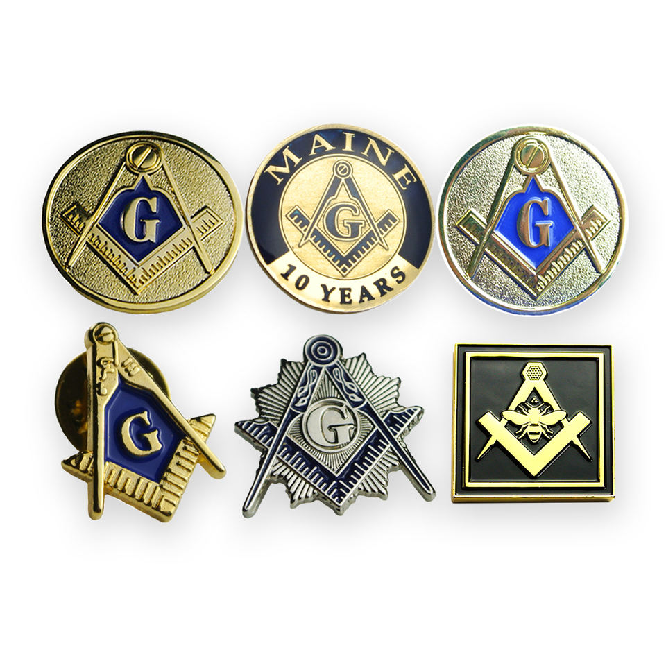 Conception gratuite de haute qualité personnalisée Freemason irrégulièrement des épingles de revers en émail doux de forme maçonnique à vendre