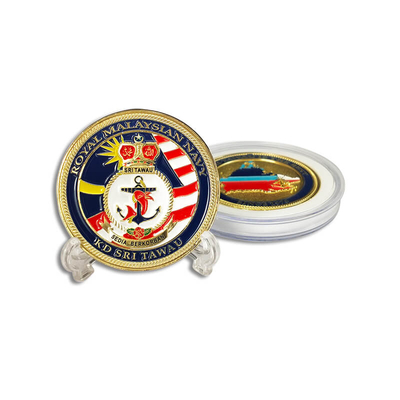 Wholesale sur mesure Royal Malaysian Navy Souvenirs Challenge Coin avec boîte acrylique
