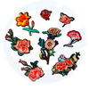 Patches de fleurs de broderie personnalisées en gros Rose Fon sur patchs Fleurs Applique Patch